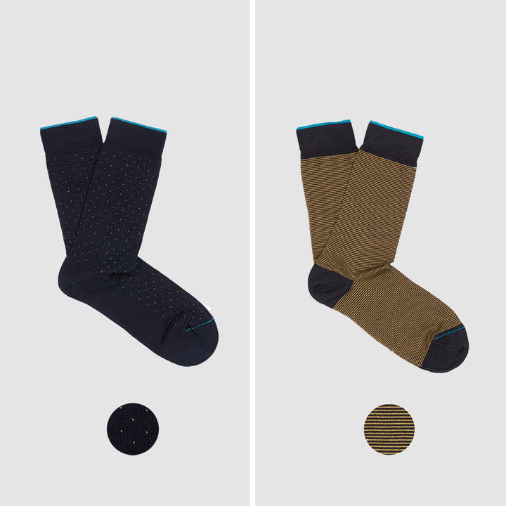 2- kit Short Socks blue-yellow