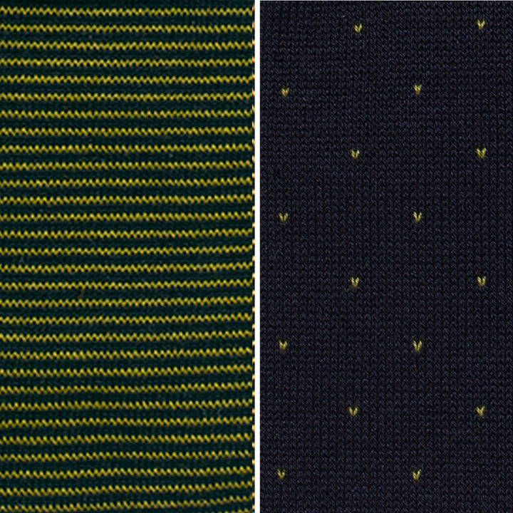 Set 2 paia Calze Corte - assortite pois/riga verde -