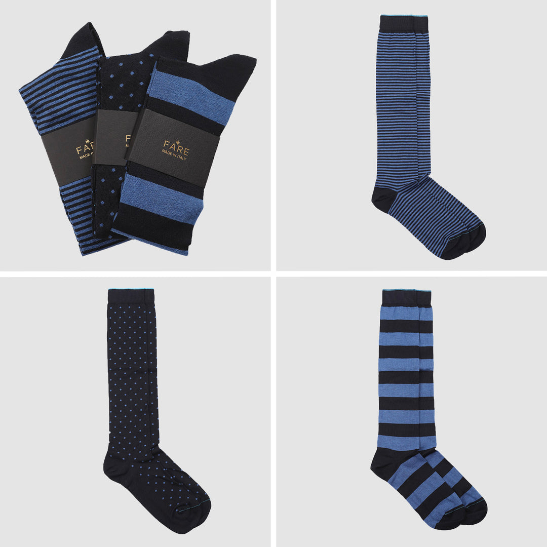 3- kit Long Socks - aviation mixed pattern -