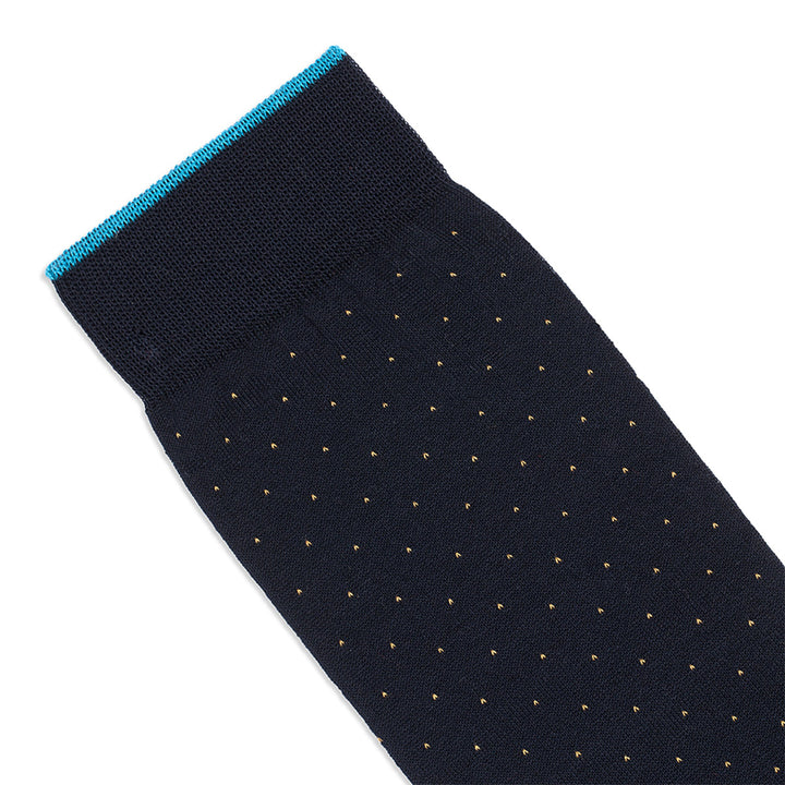 Short Socks in pinpoint  blue-yellow