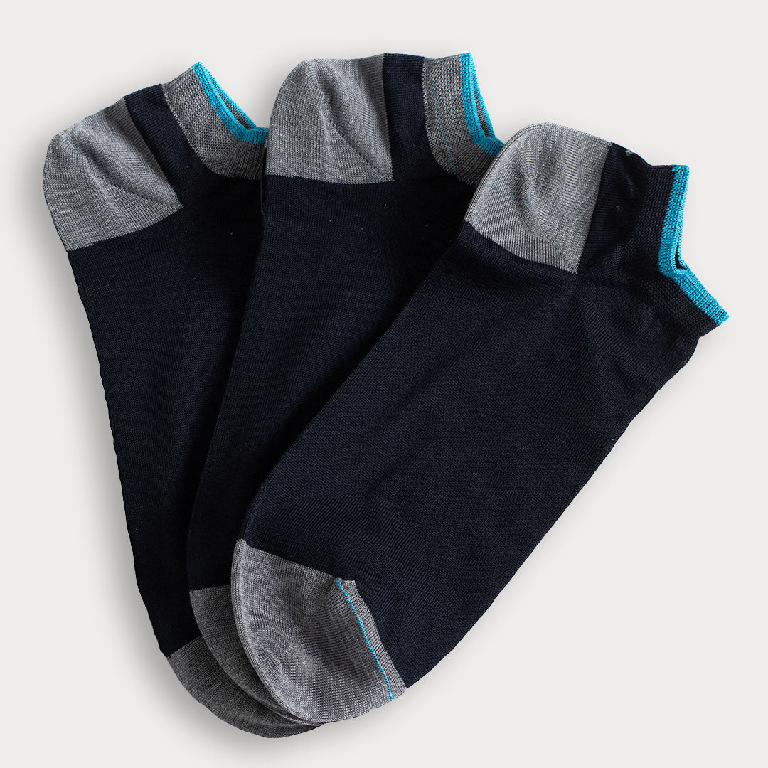 Set 3 paia Calze Cortissime – blu