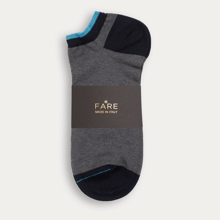 3- kit Filoscozia® Stretch Cotton Super Short Socks - gray melange -