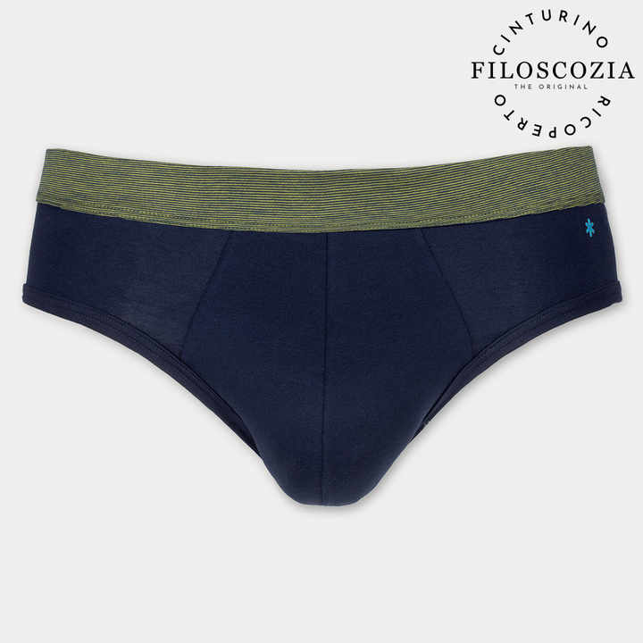 Slip - Blu cinturino fil à fil -