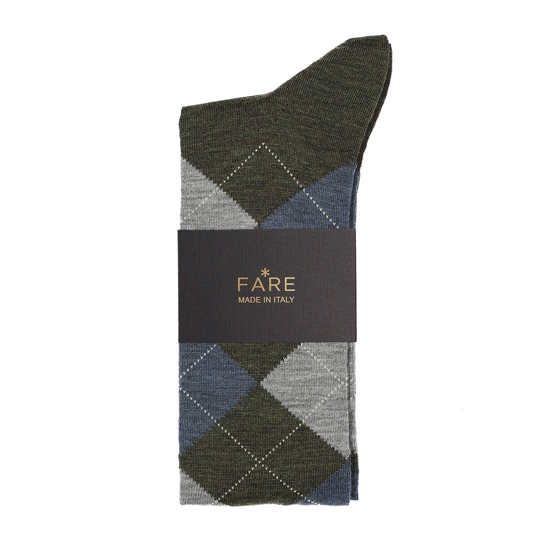 Calza Lunga - Rombo green -