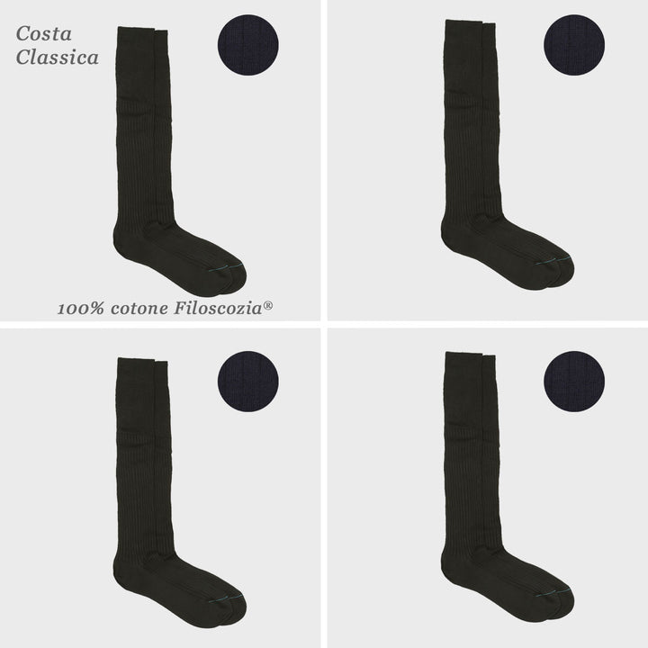 Kit 4 paia Costa classica - Nero -