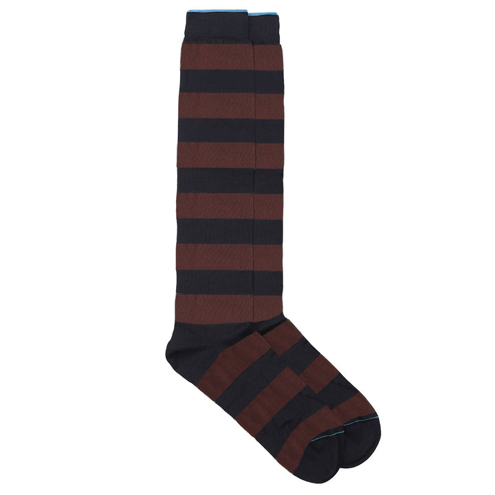 Long Socks bicolor blue-burgundy