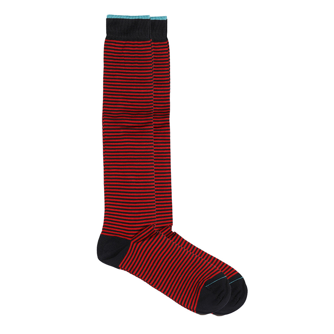 Calza Lunga - rigata Blu/Red -