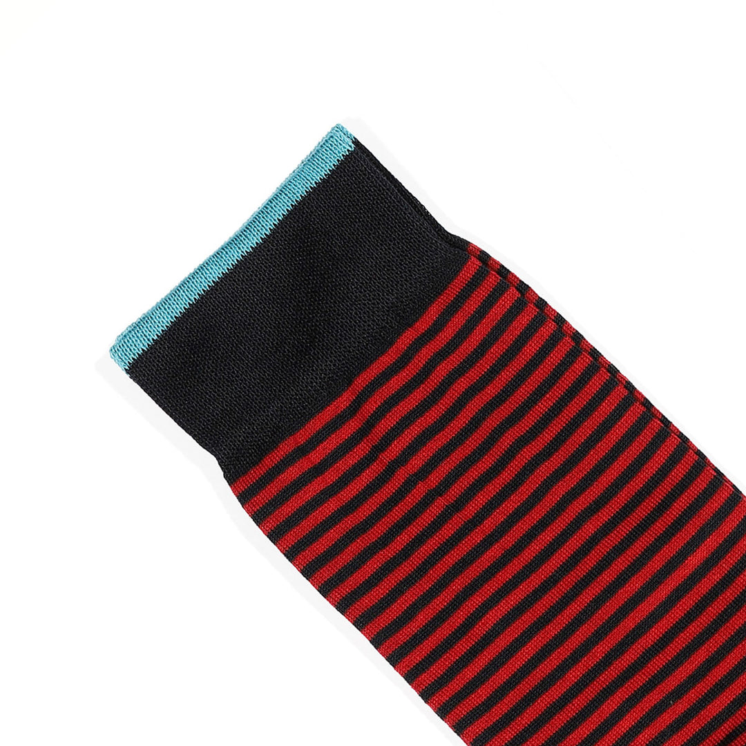 Calza Lunga - rigata Blu/Red -