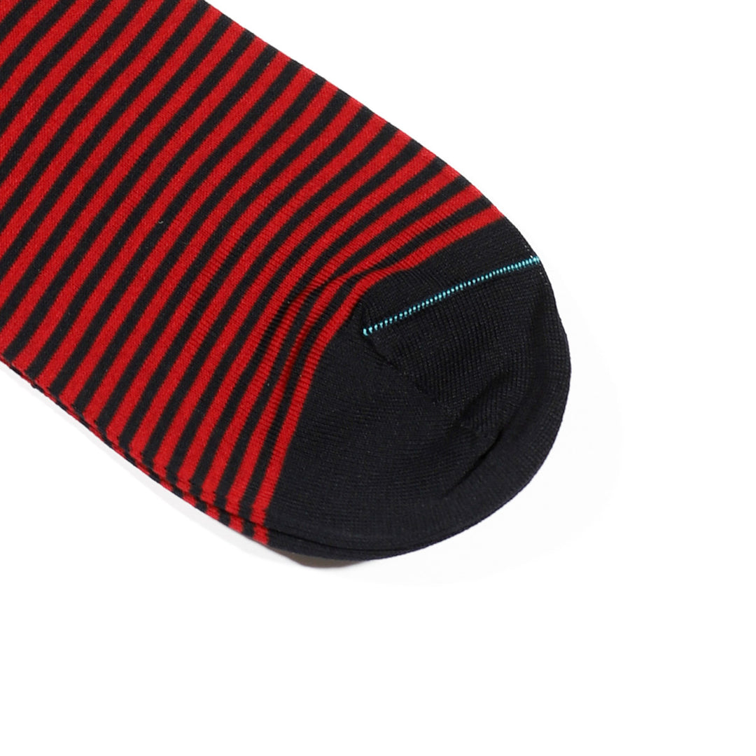 Calza Lunga - rigata Blu/Red -