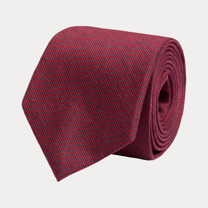 Tie in Filoscozia Cotton in fil à fil burgundy-blue