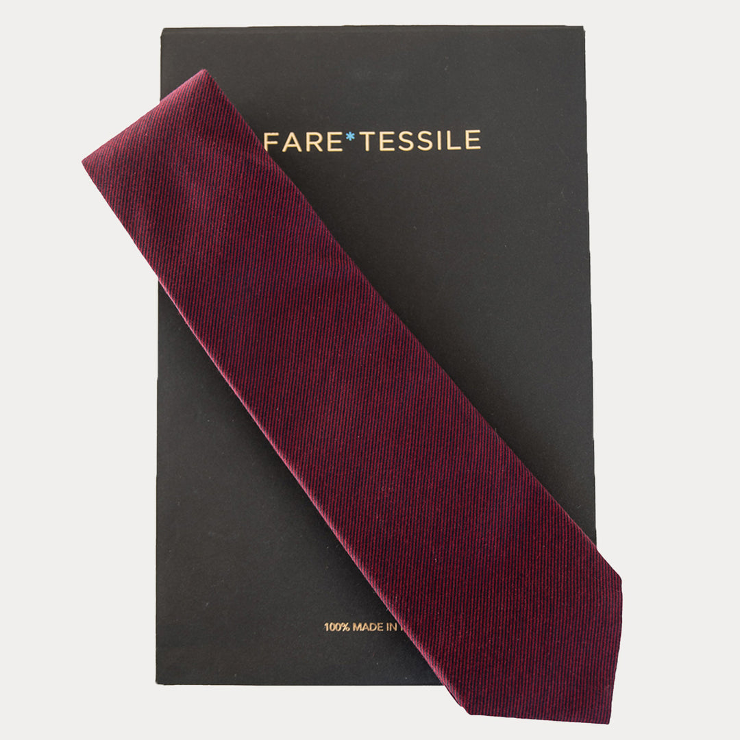 Tie in Filoscozia Cotton in fil à fil burgundy-blue
