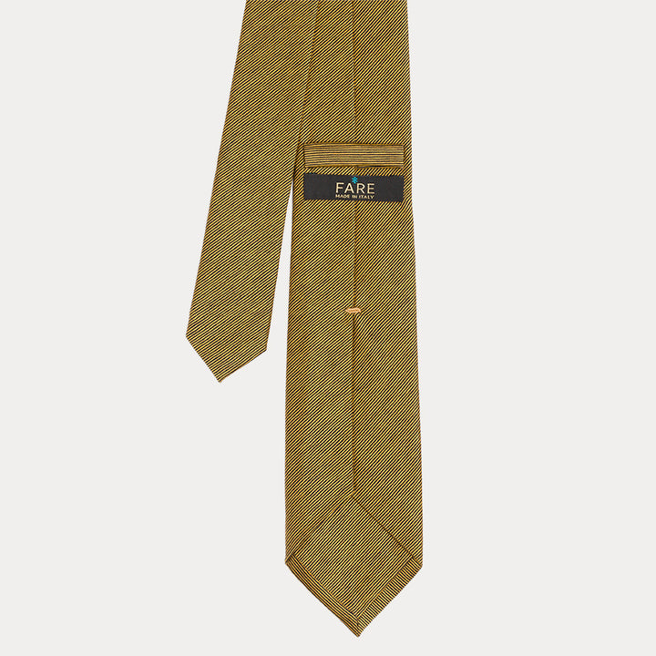 Tie in Filoscozia Cotton in fil à fil yellow -blue