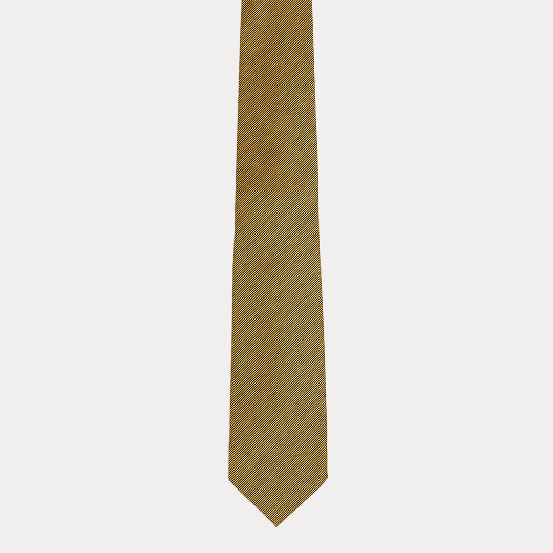 Tie in Filoscozia Cotton in fil à fil yellow -blue