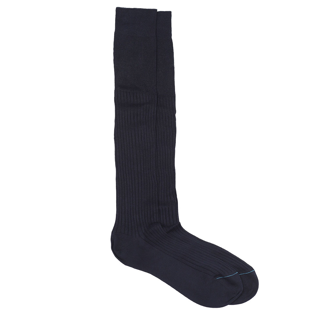 2- kit Long Socks - classic rib blue -