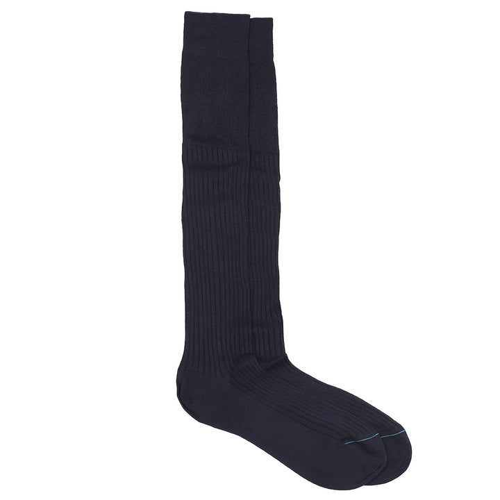 2- kit Long Socks - classic rib blue -