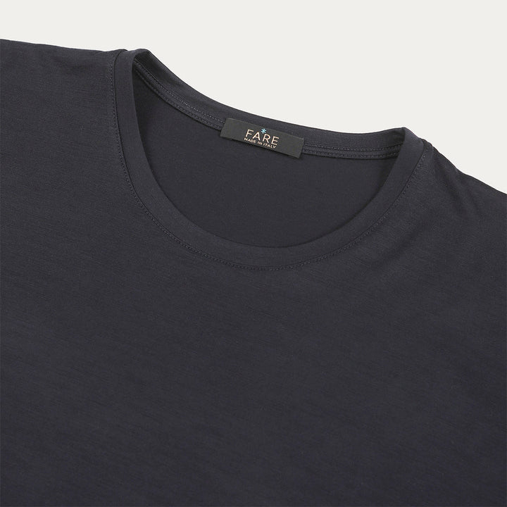 T-Shirt in lana Manica Corta - blu -