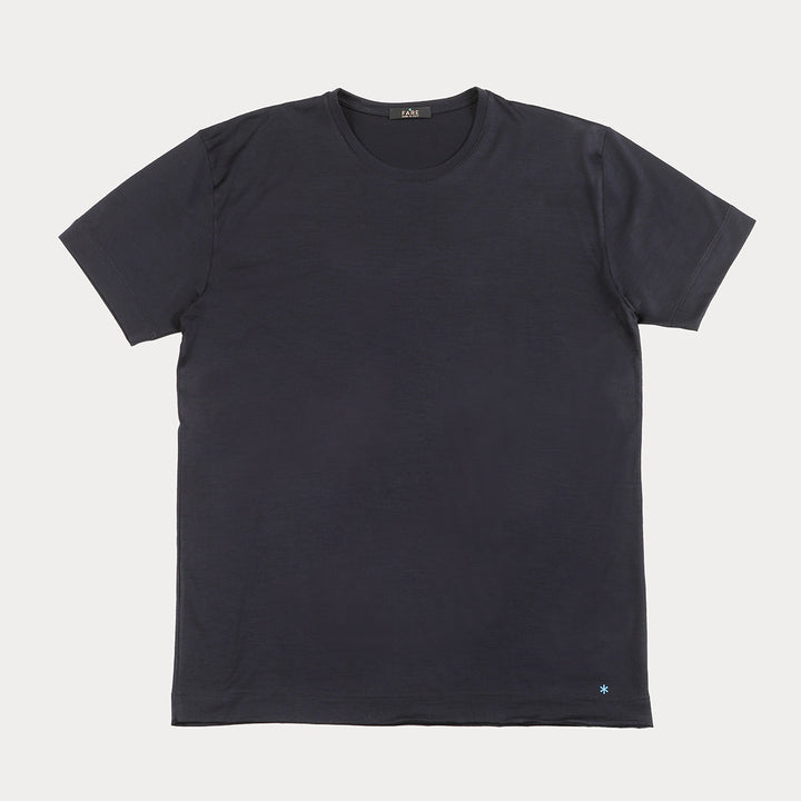 T-Shirt in lana Manica Corta - blu -