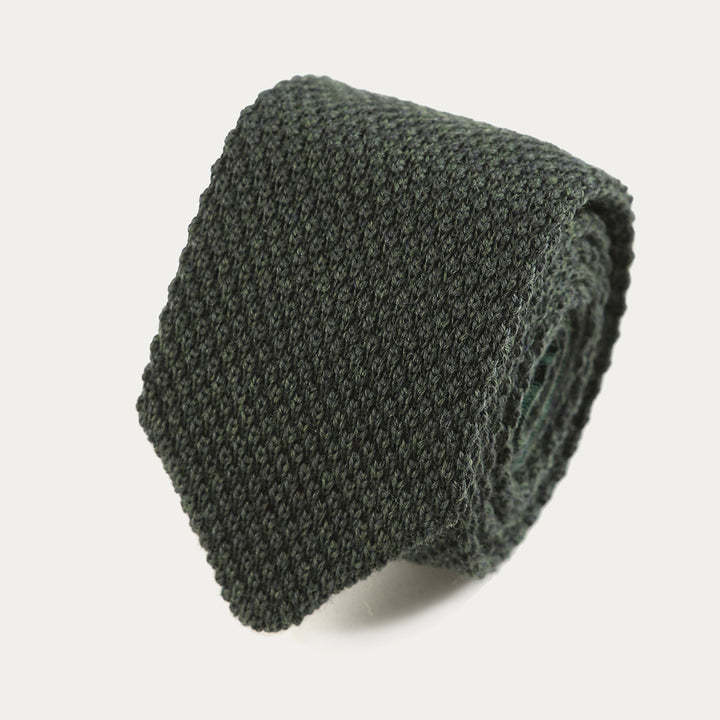 Cravatta in 100% Lana Tricot - verde -