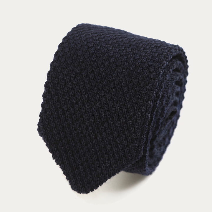 Cravatta in 100% Lana Tricot - blu -