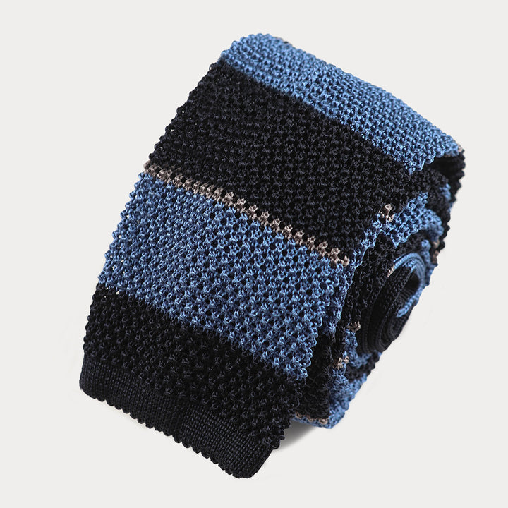 Cravatta in maglia di Pura Seta - blu azzurro -