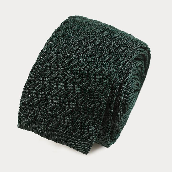 Cravatta in maglia di Pura Seta - foresta -