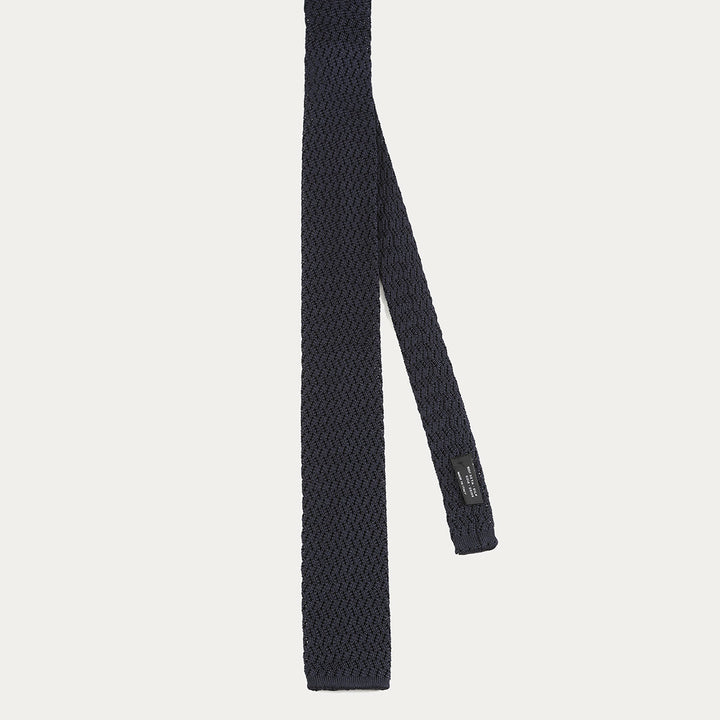 Cravatta in maglia di Pura Seta - blu -
