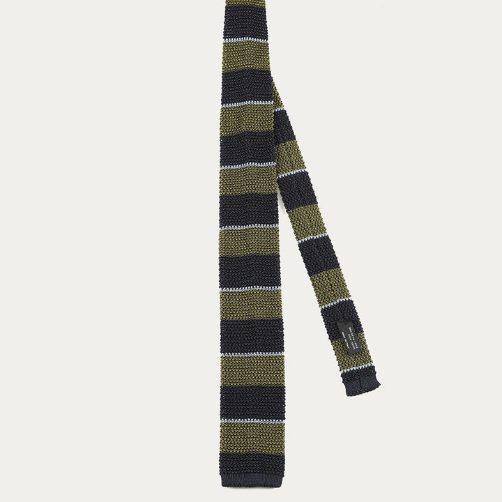 Cravatta in maglia di Pura Seta - blu verde -
