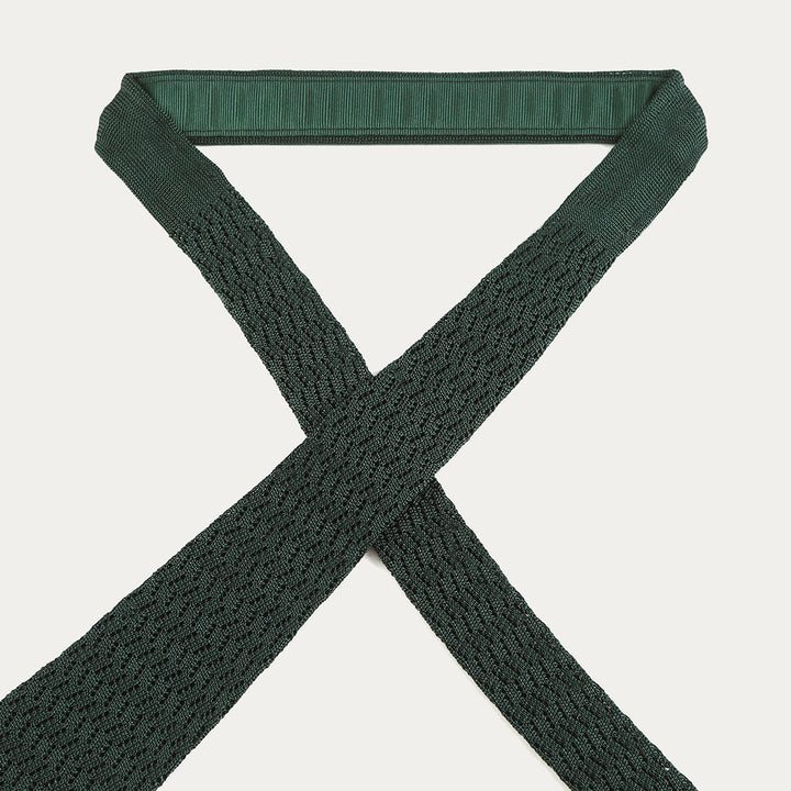 Cravatta in maglia di Pura Seta - foresta -