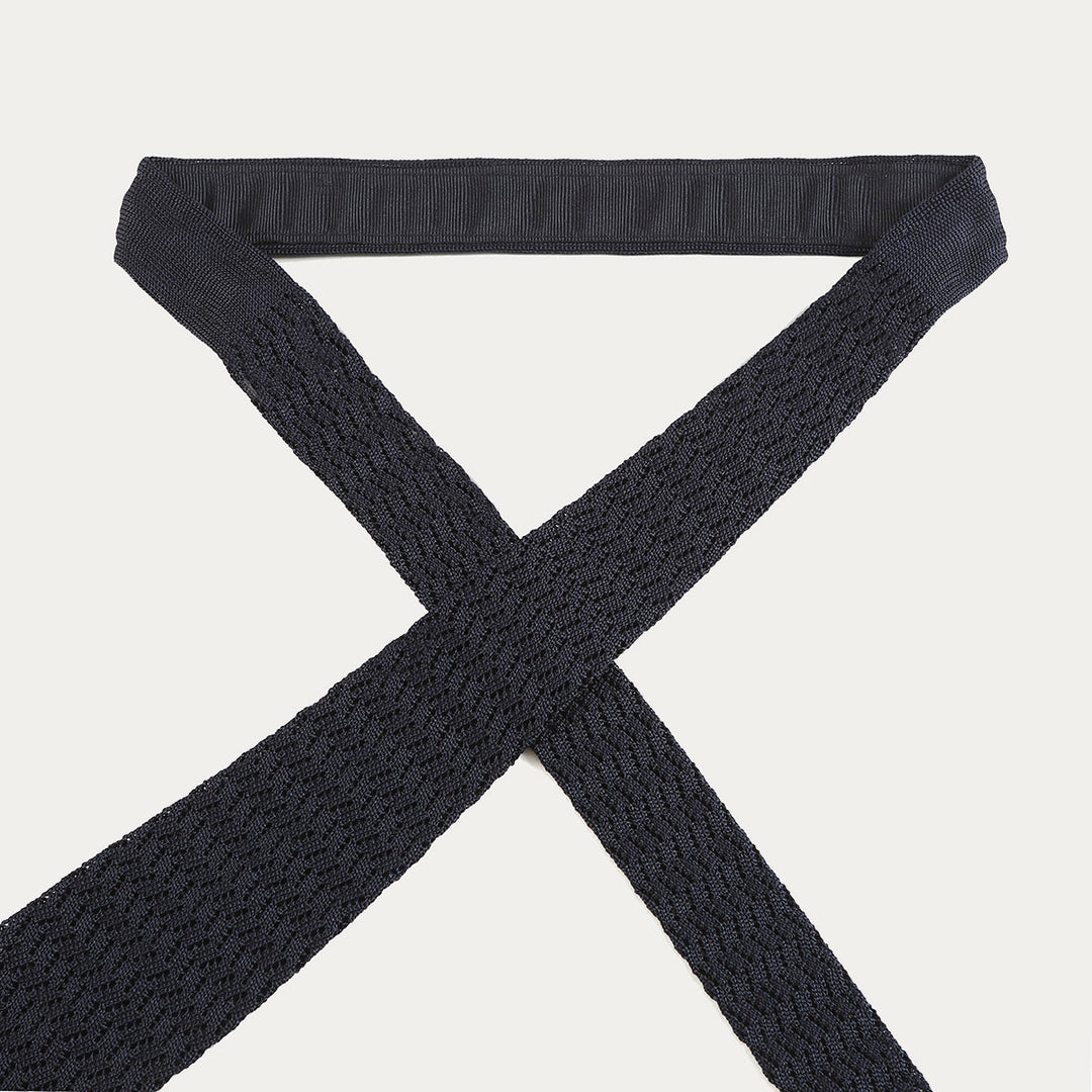 Cravatta in maglia di Pura Seta - blu -