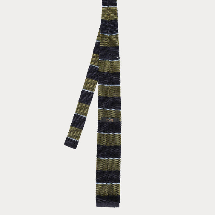 Cravatta in maglia di Pura Seta - blu verde -