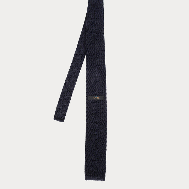 Cravatta in maglia di Pura Seta - blu -