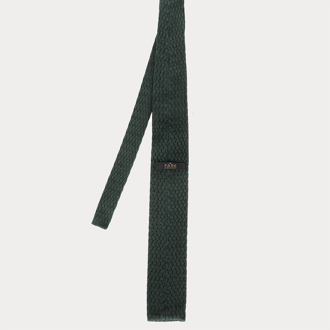 Cravatta in maglia di Pura Seta - foresta -
