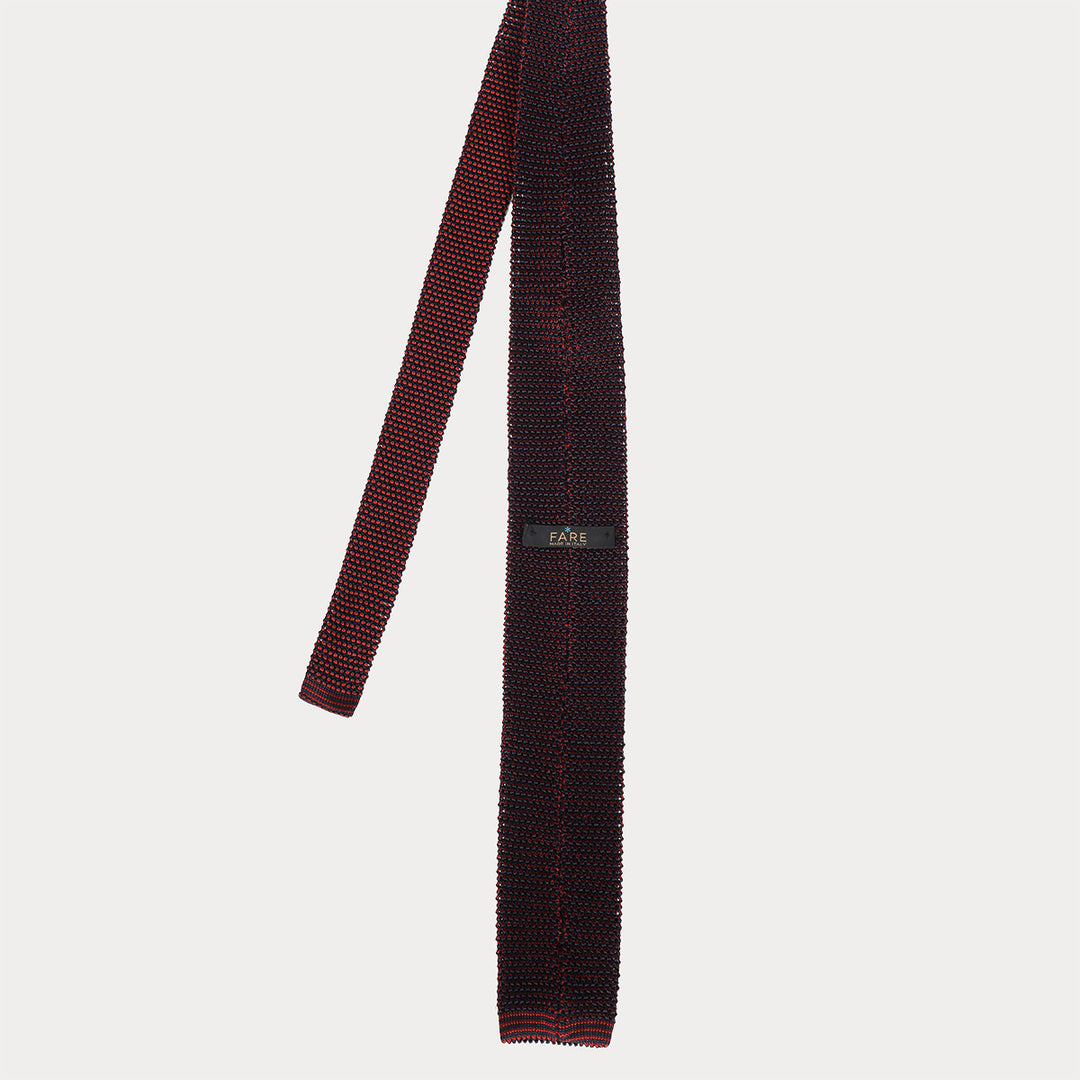 Cravatta in maglia di Pura Seta - fantasia bordò -