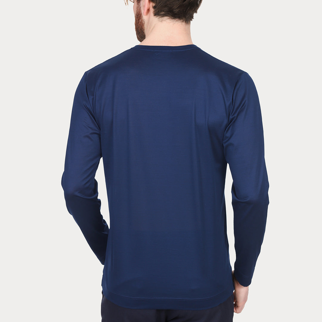 T-shirt Crew Neck Long Sleeve - ocean -