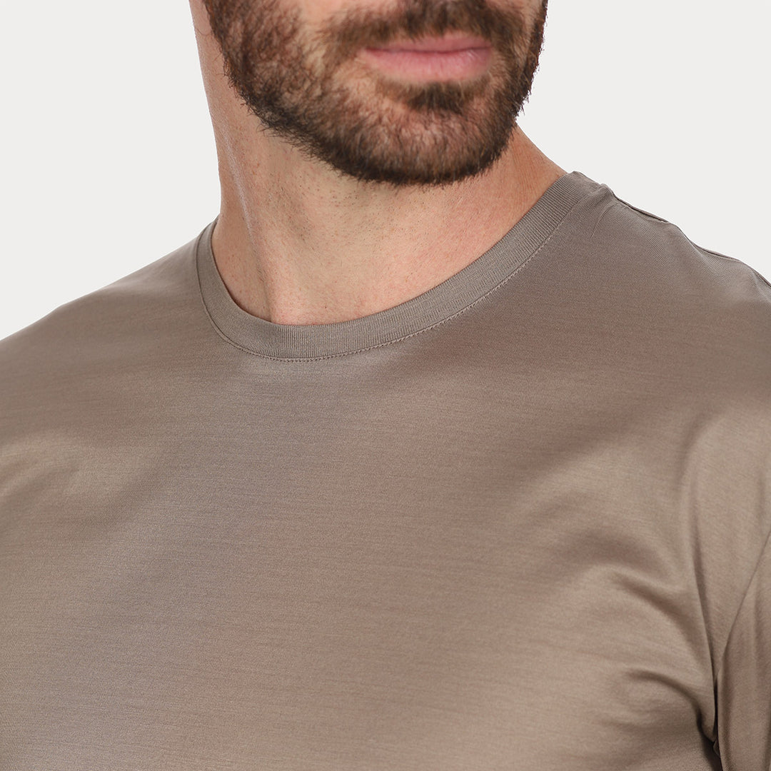 T-shirt Crew Neck Long Sleeve - sand -