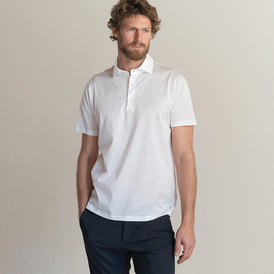 Polo shirt short sleeved - white -
