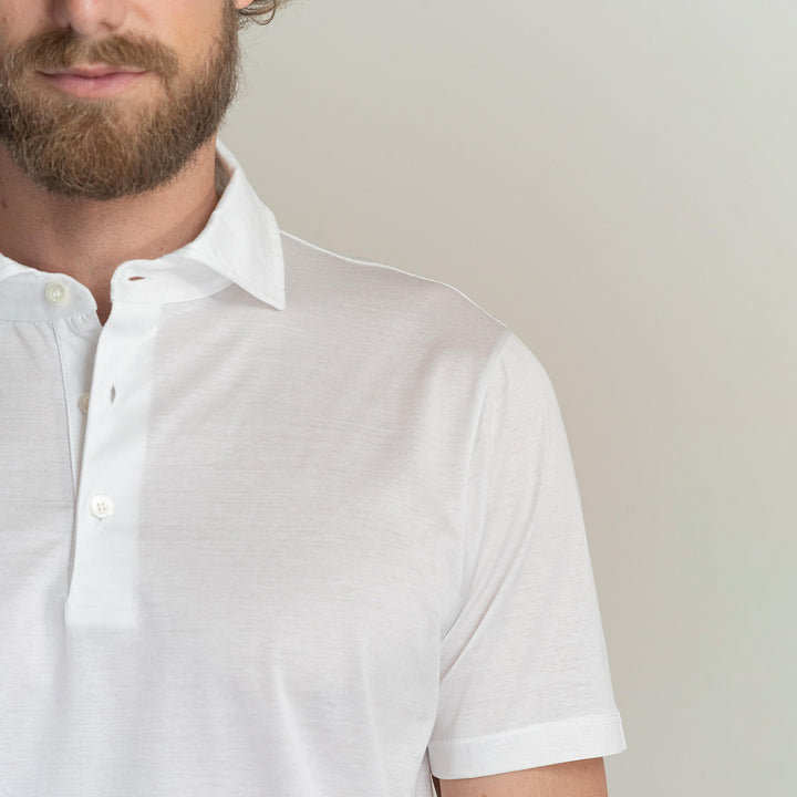 Polo shirt short sleeved - white -