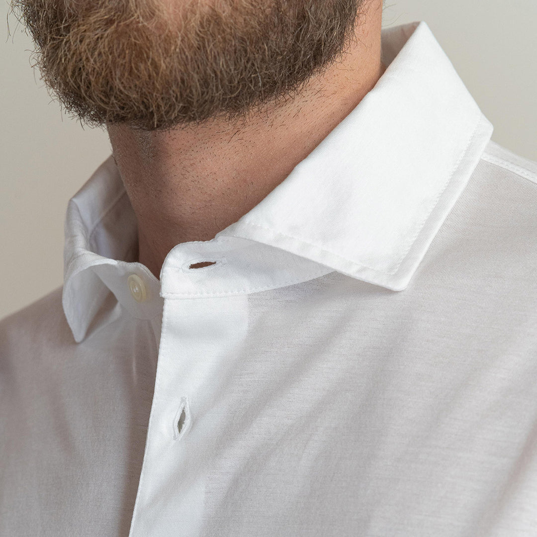 Polo shirt short sleeved - white -
