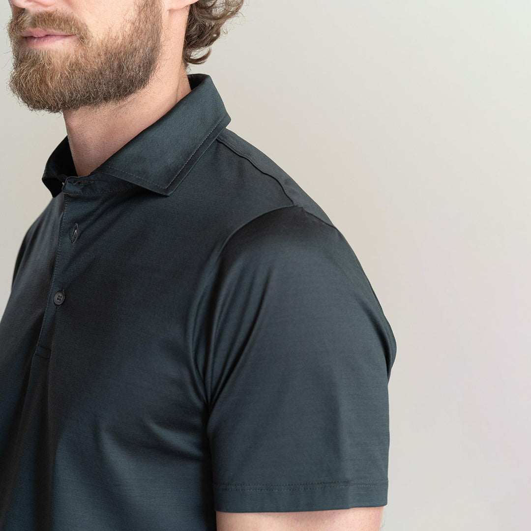 Polo shirt short sleeved - asphalt -