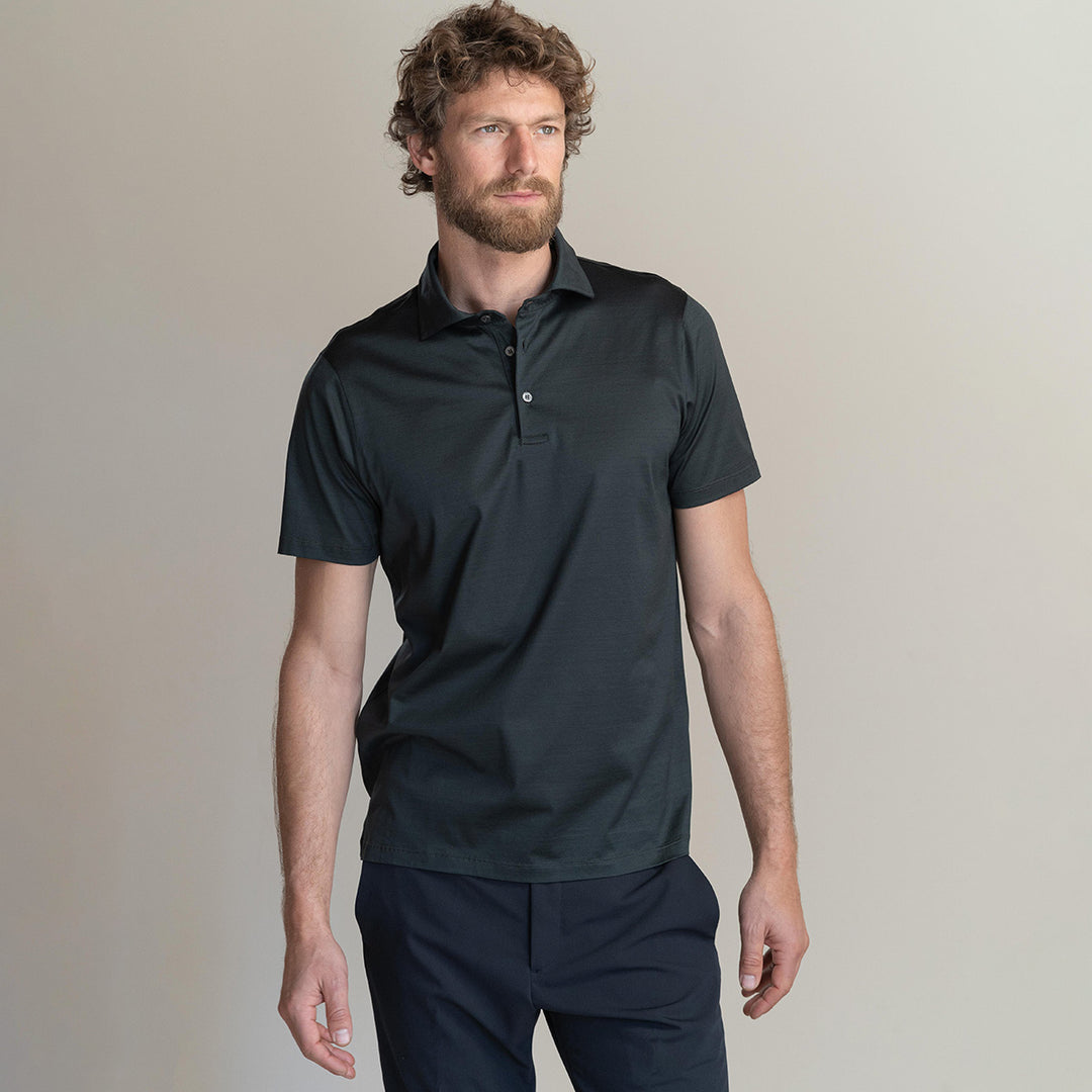 Polo shirt short sleeved - asphalt -