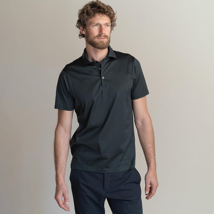 Polo shirt short sleeved - asphalt -