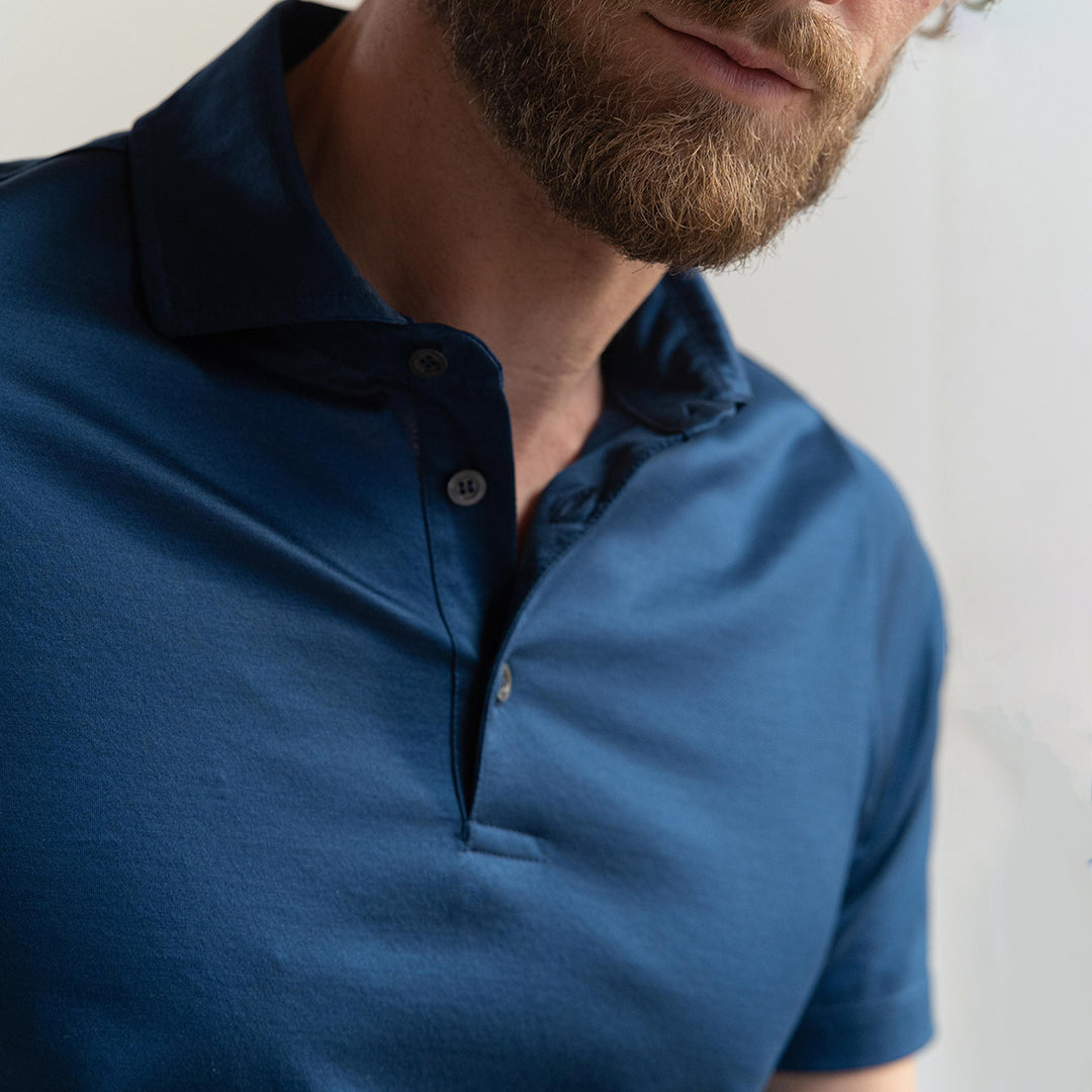 Polo shirt short sleeved - ocean -