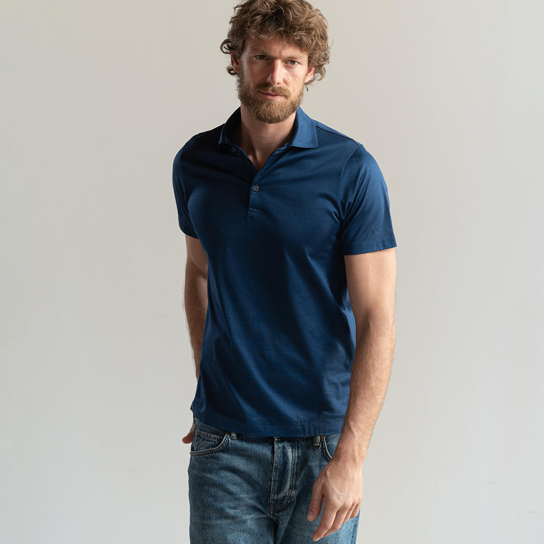 Polo shirt short sleeved - ocean -