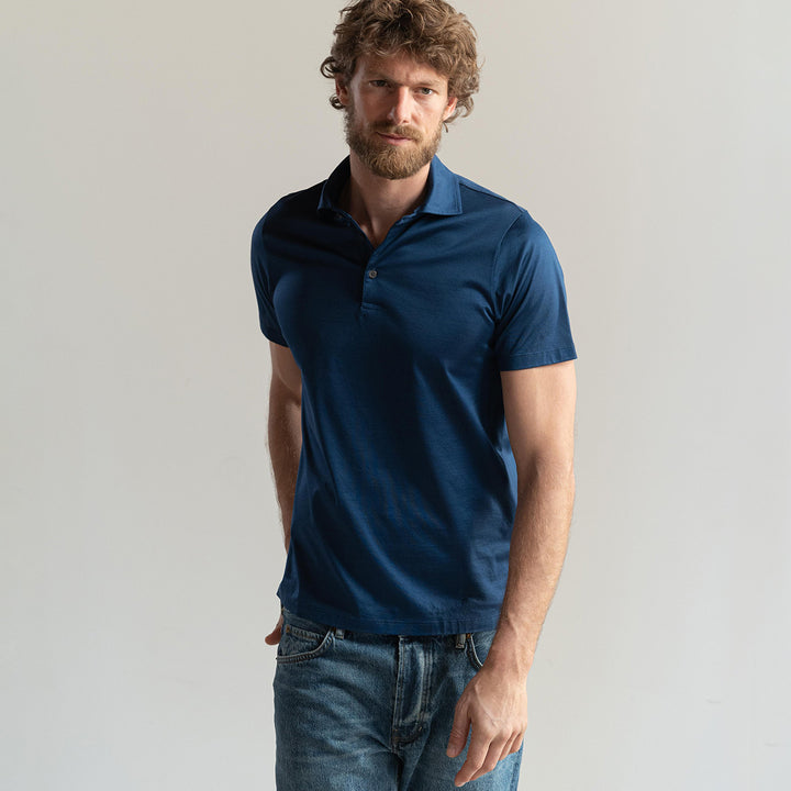 Polo shirt short sleeved - ocean -