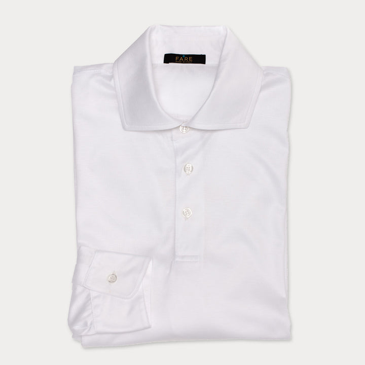 Polo shirt Long sleeved - white -