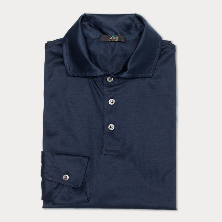 Polo shirt Long sleeved - blue -