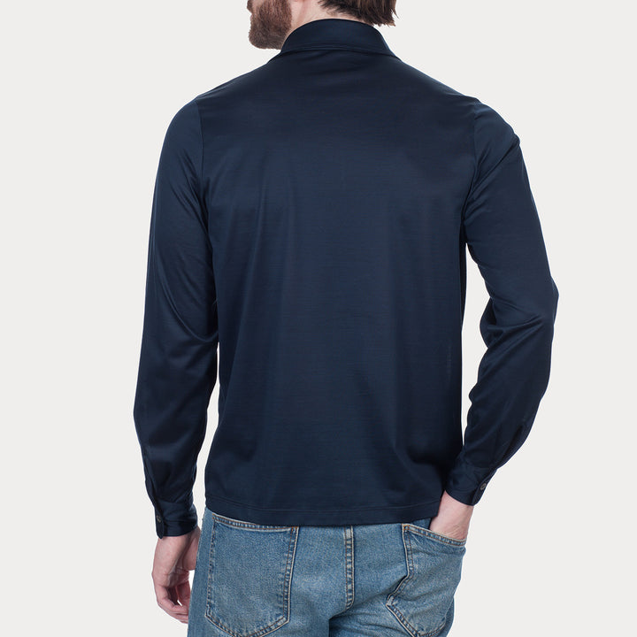Polo shirt Long sleeved - blue -