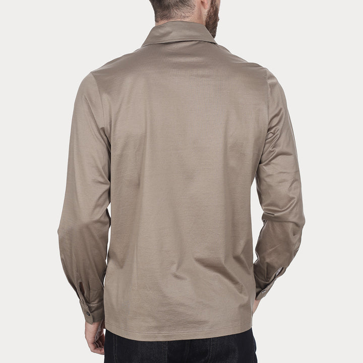 Polo shirt long sleeved - sand -