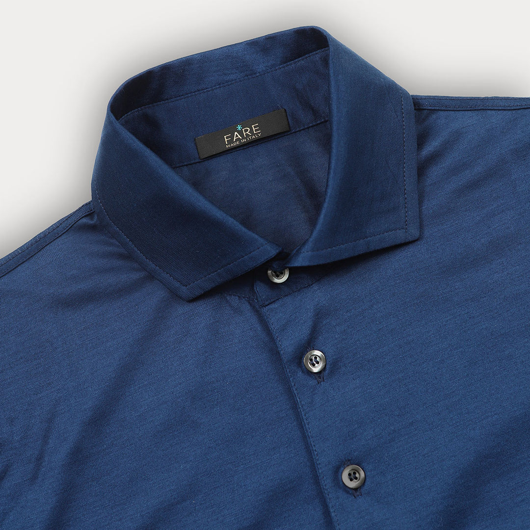 Polo shirt long sleeved - ocean -