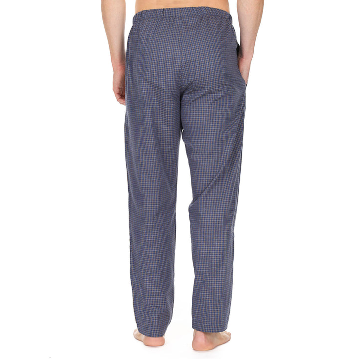 Men's Cotton Longue Trousers -light blue check-